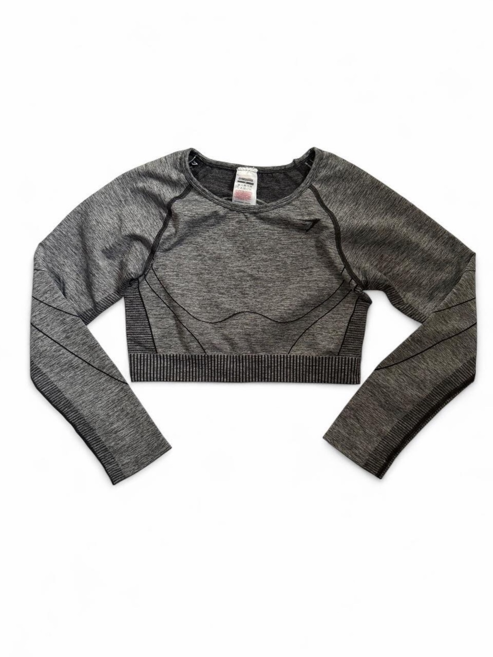 Gymshark Women's heather grey long sleeve crop top